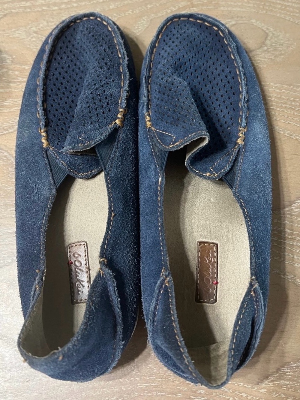 OluKai Nohea Perf Slip On Loafers BLUE & BROWN size 7 LOT - Picture 5 of 14